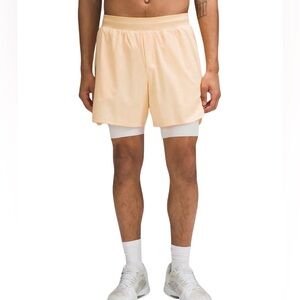 Men's Lululemon Vented Tennis Shorts Summer Glow